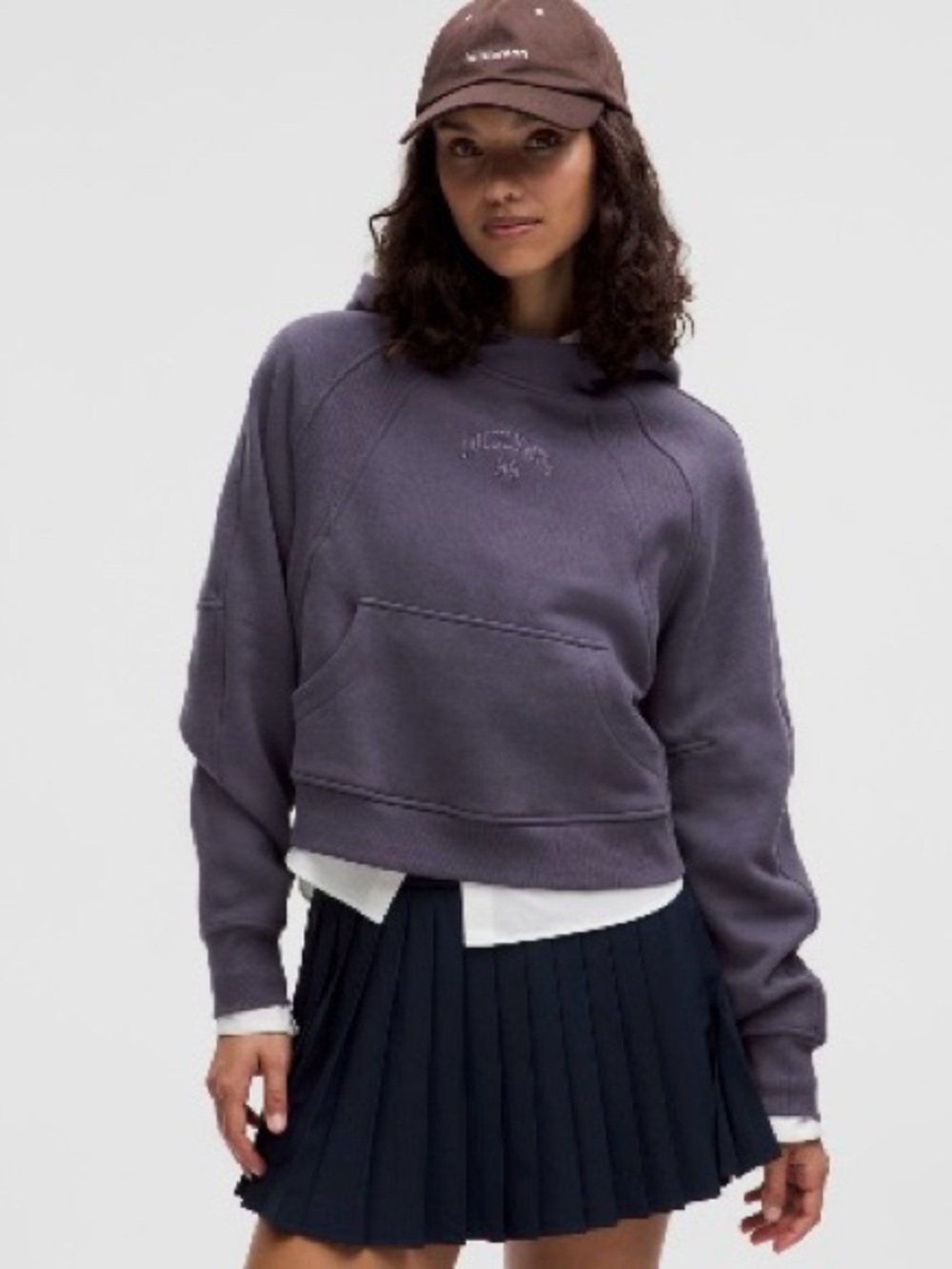 lululemon athletica Cropped Slate Purple Pullover Hoodie